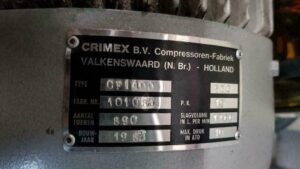 Microbe climax Zegenen Gebruikte compressor Crimex CF1400 500 liter tank 10 PK
